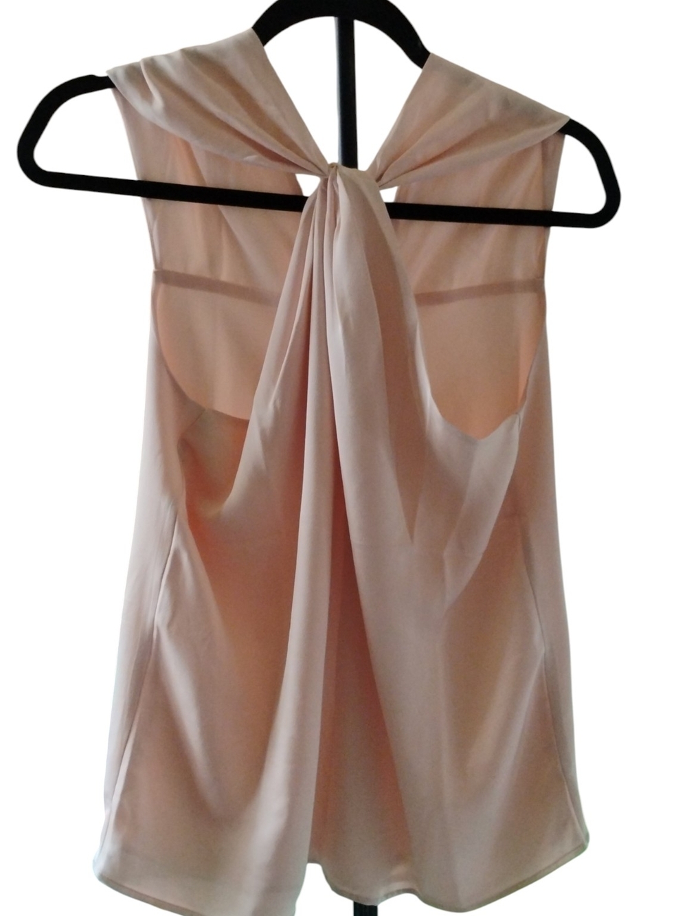 Ann Taylor Blush Pink Sleeveless Draped Front Blouse SZ S